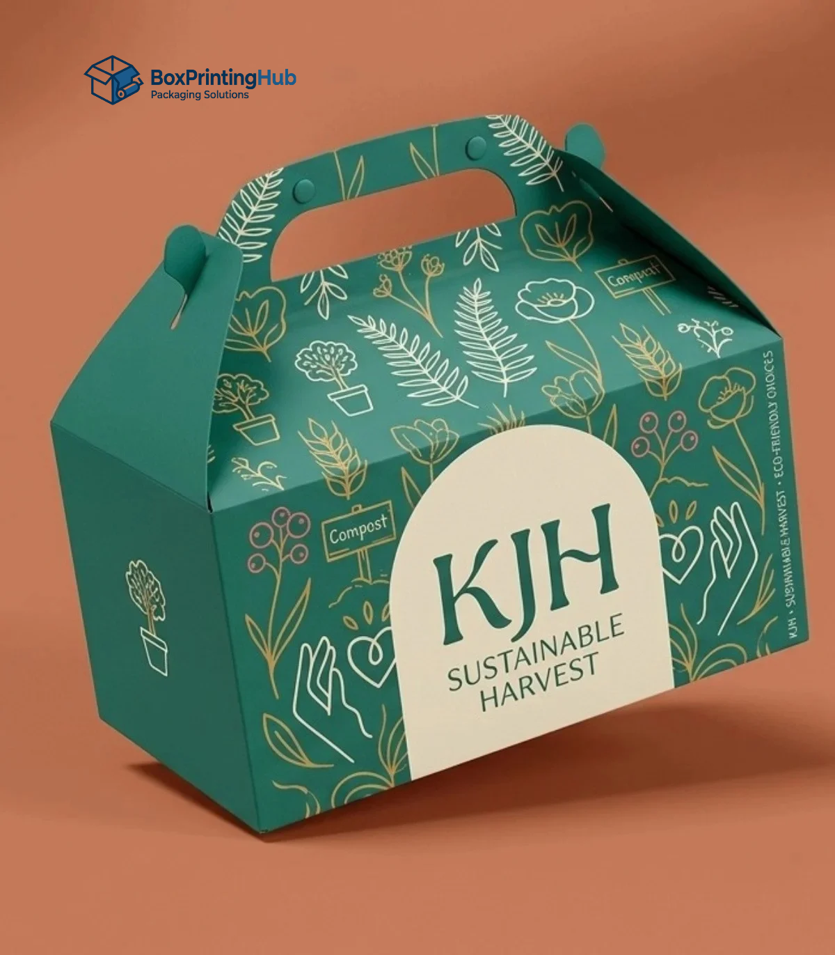 Custom Gable Boxes with Built-In Handles and Colorful Printed Packaging