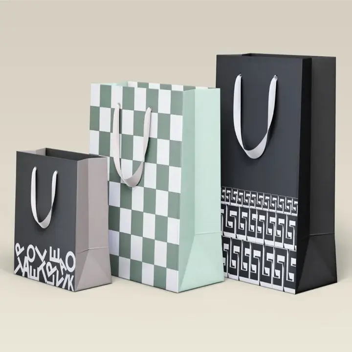 Custom shopping bags with premium logo printing and custom branding solutions for retail businesses in the USA